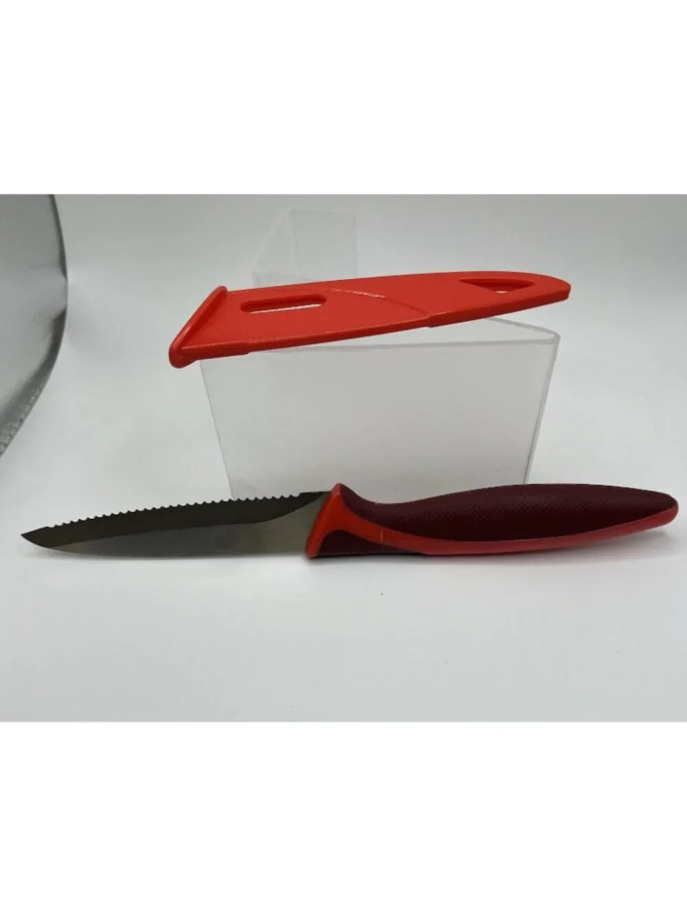 ZYLISS Serrated Paring Knife 4 Inch 10 cm Stainless Steel Blade Red With Sheath